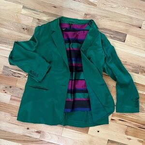 Talbots Purple/Blue/Black/Green Tank & Green Blazer 2-Piece